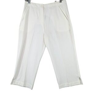 Page & Tuttle Crop Pants Womens 6 White‎ Capri Stretch Golf Straight Minimalist